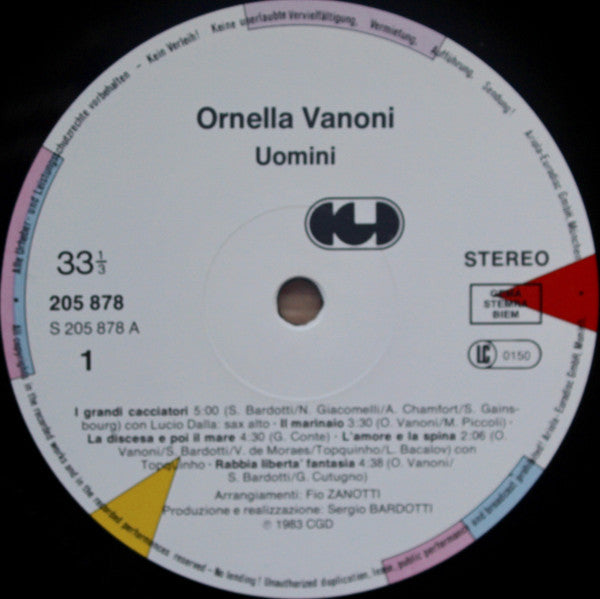 Ornella Vanoni : Uomini (LP, Album)