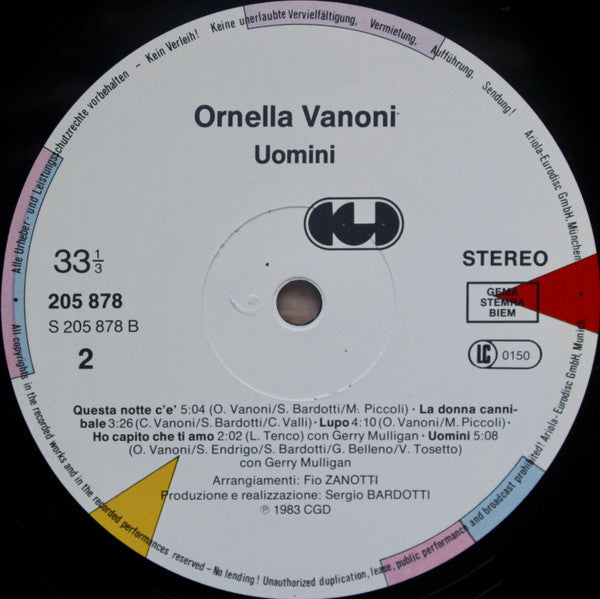 Ornella Vanoni : Uomini (LP, Album)