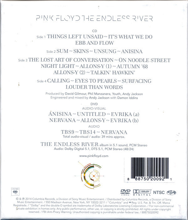 Pink Floyd : The Endless River (CD, Album + DVD-V, Multichannel, NTSC + Box, Dlx)