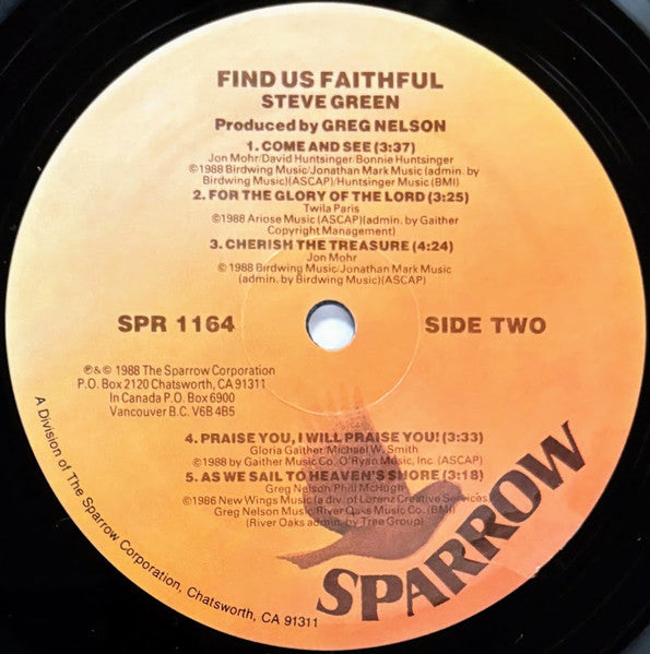 Steve Green (3) : Find Us Faithful (LP)
