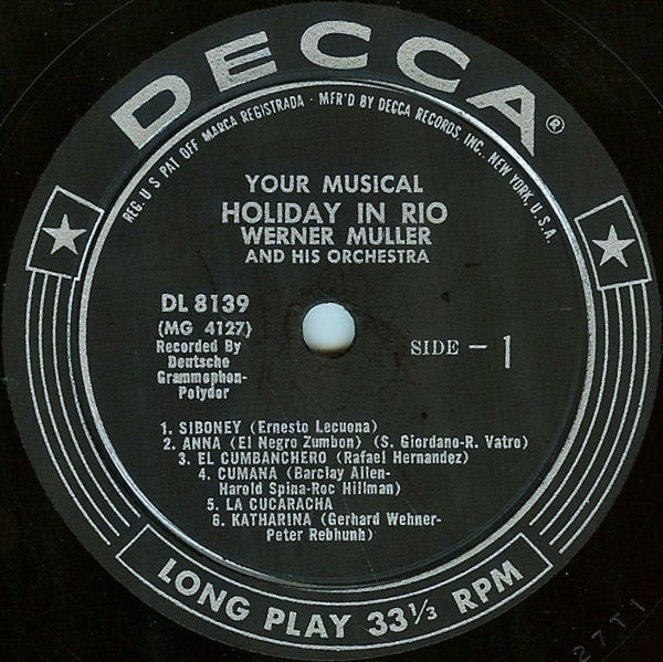 Werner Müller Und Sein Orchester : Your Musical Holiday In Rio (LP, Album)