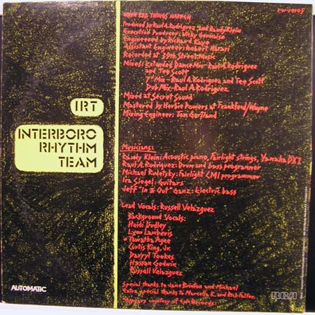 Interboro Rhythm Team : When Bad Things Happen (12")