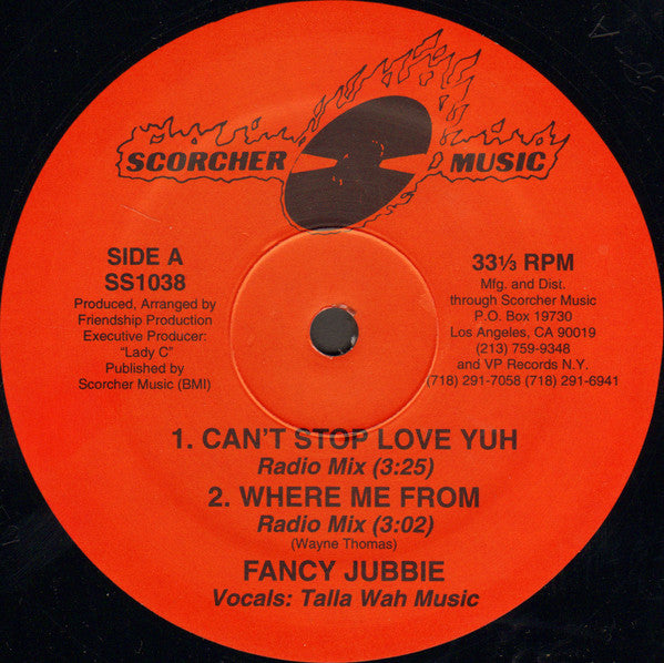 Fancy Jubbie : Can't Stop Love Yuh / Where Me From (12", Single)