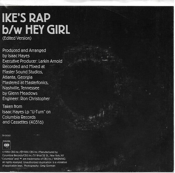 Isaac Hayes : Ike's Rap b/w Hey Girl (7", Single, Styrene)