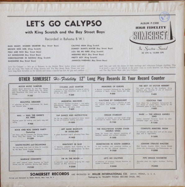 King Scratch (2) And The Bay Street Boys : Let's Go Calypso (LP, Album, Mono)