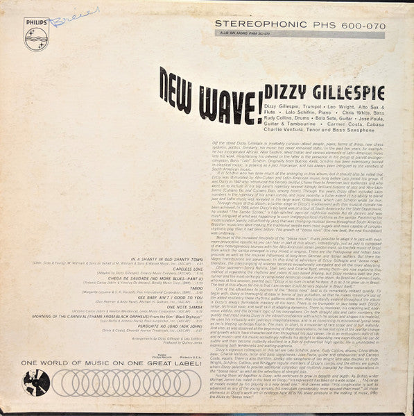 Dizzy Gillespie : New Wave! (LP, Album)