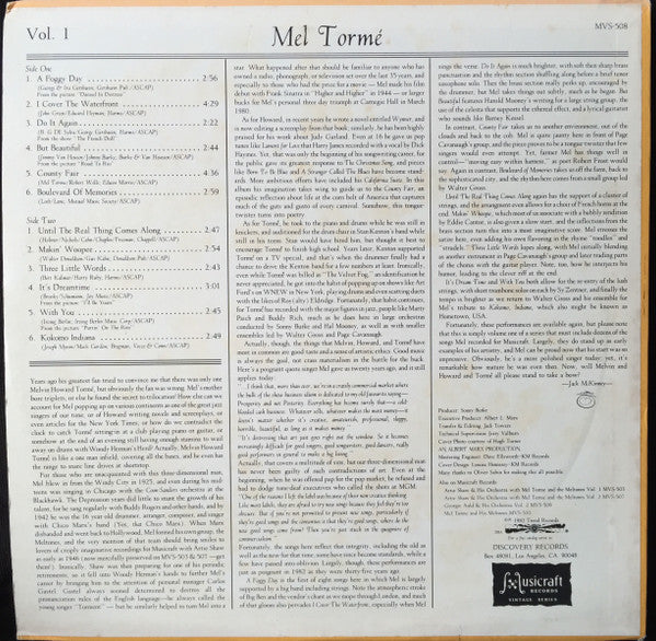 Mel Tormé : Mel Torme  Vol.1 (LP, Comp)