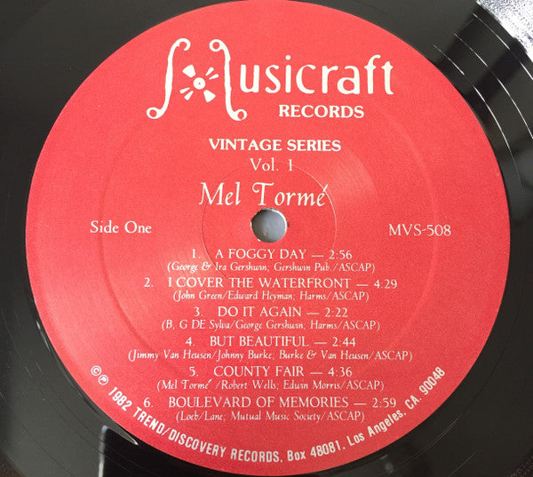 Mel Tormé : Mel Torme  Vol.1 (LP, Comp)