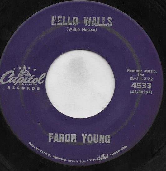 Faron Young : Hello Walls (7", Single, Los)