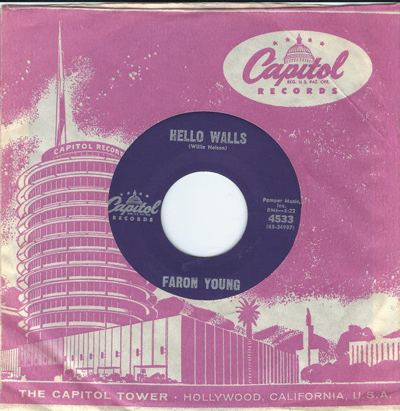 Faron Young : Hello Walls (7", Single, Los)