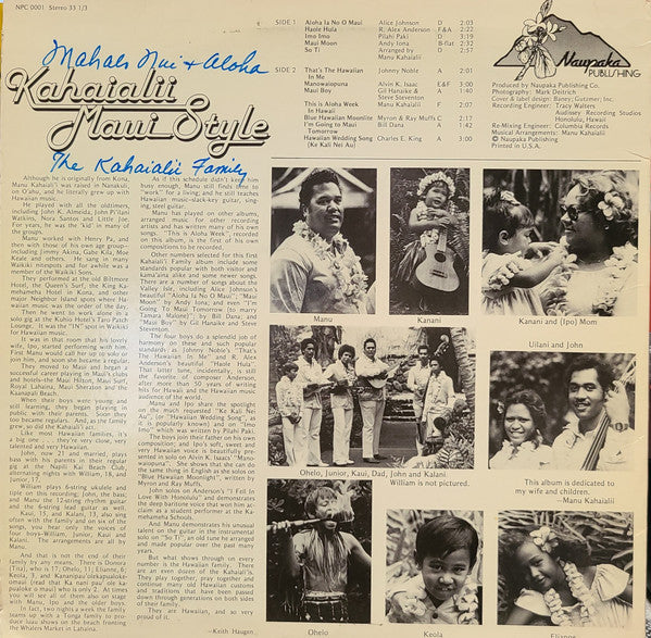 Kahaialii : Maui Style (LP, Album)