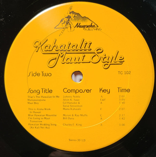 Kahaialii : Maui Style (LP, Album)
