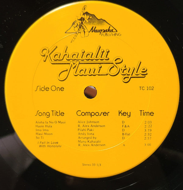 Kahaialii : Maui Style (LP, Album)