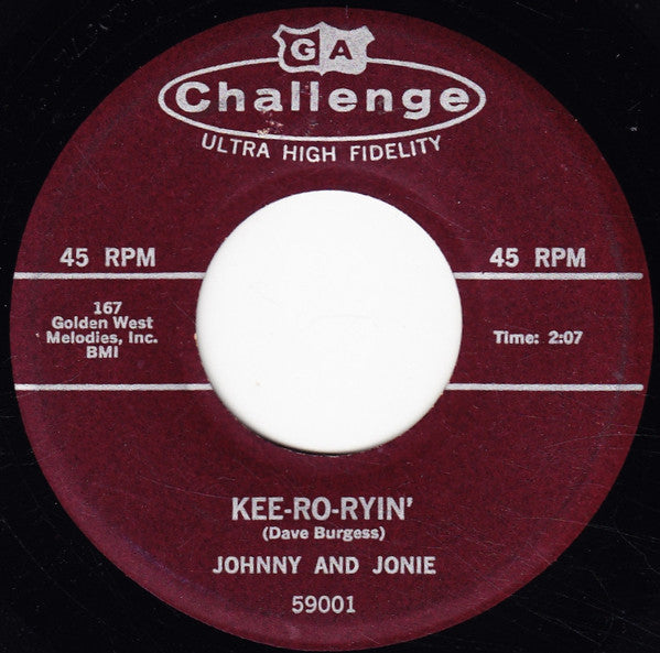 Johnny & Jonie Mosby : Kee-Ro-Ryin' / Just Before Dawn (7")
