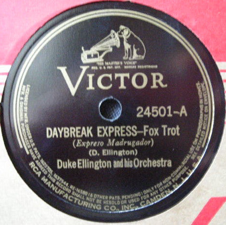 Duke Ellington And His Orchestra : Daybreak Express / Dear Old Southland (Shellac, 10", RP, Ind)