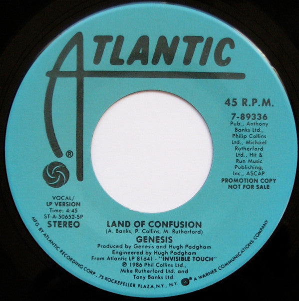 Genesis : Land Of Confusion (7", Single, Promo, SP,)