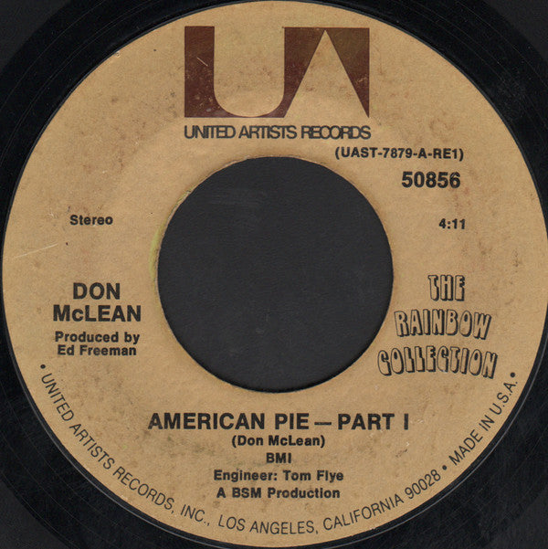 Don McLean : American Pie (7", Single, Styrene, Pit)