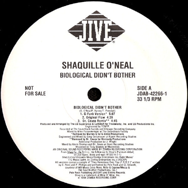 Shaquille O'Neal : Biological Didn't Bother (12", Promo)