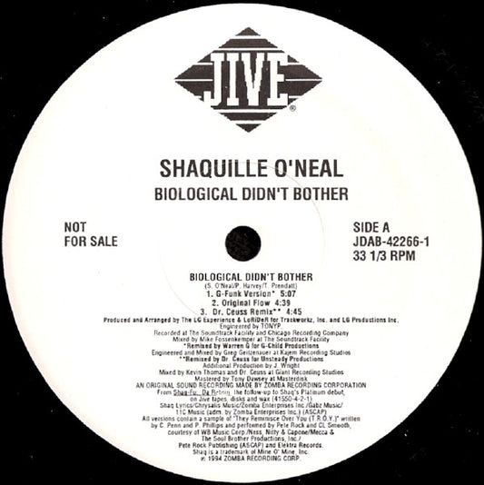 Shaquille O'Neal : Biological Didn't Bother (12", Promo)