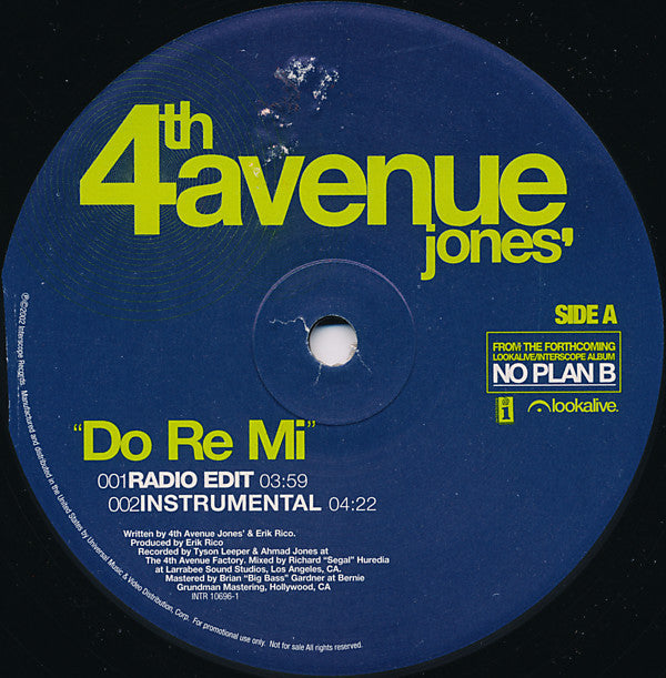 4th Avenue Jones : Do Re Mi (12", Promo)