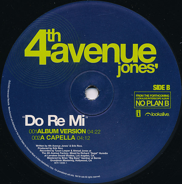 4th Avenue Jones : Do Re Mi (12", Promo)