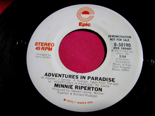Minnie Riperton : Adventures In Paradise (7", Single, Mono, Promo)