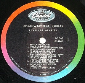 Laurindo Almeida : Broadway Solo Guitar (LP, Album, Mono, Scr)