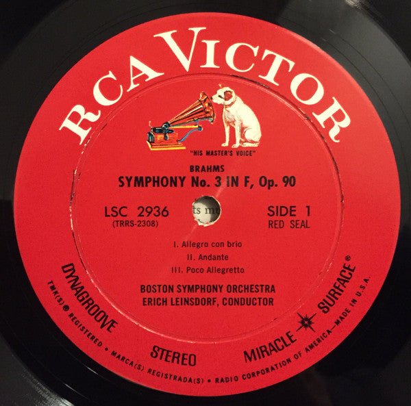 Brahms* - Erich Leinsdorf, Boston Symphony Orchestra : Symphony No. 3 / Tragic Overture (LP, Album)
