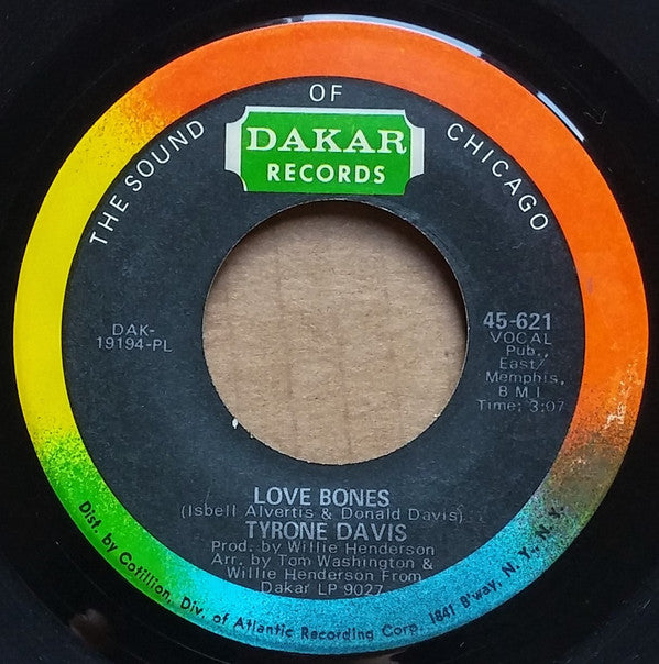 Tyrone Davis : Let Me Back In / Love Bones (7", Single)