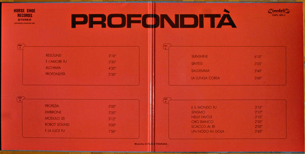 Paolo Ferrara : Profondità (2xLP, Album, Ltd, Num, RE)