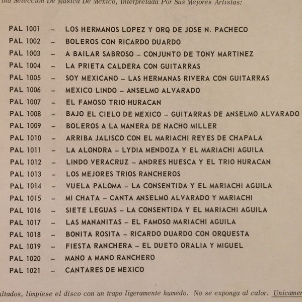 Ricardo Duardo : Ricardo Duardo Canta Melodias Mexicanas (LP)