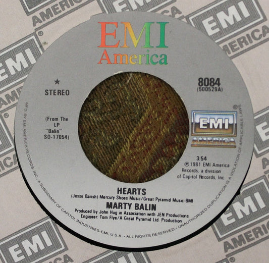 Marty Balin : Hearts / Freeway (7", Single, Com)