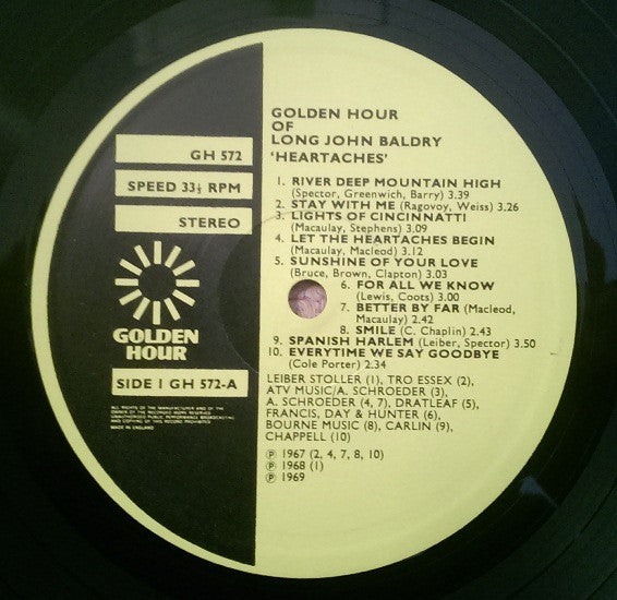 Long John Baldry : Heartaches (LP, Comp)