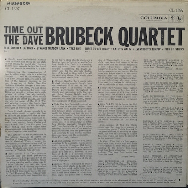 The Dave Brubeck Quartet : Time Out (LP, Album, Mono, RE)