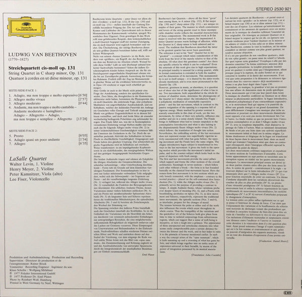 Ludwig van Beethoven, Lasalle Quartet : Streichquartett = String Quartet, Op.131 (LP)