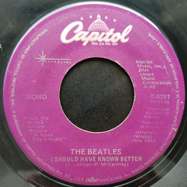 The Beatles : A Hard Day's Night (7", Single, Mono, Spe)