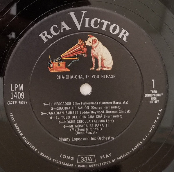 Manny Lopez And His Orchestra : Cha-Cha-Cha, If You Please (LP, Album, Mono)