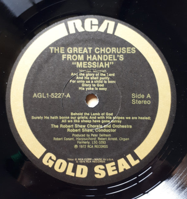 Georg Friedrich Händel, Robert Shaw : The Great Choruses From Handel's Messiah (LP)