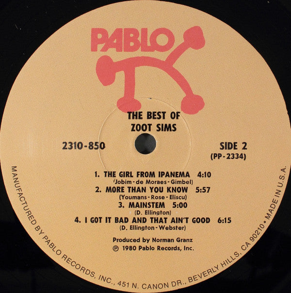 Zoot Sims : The Best Of Zoot Sims (LP, Comp)
