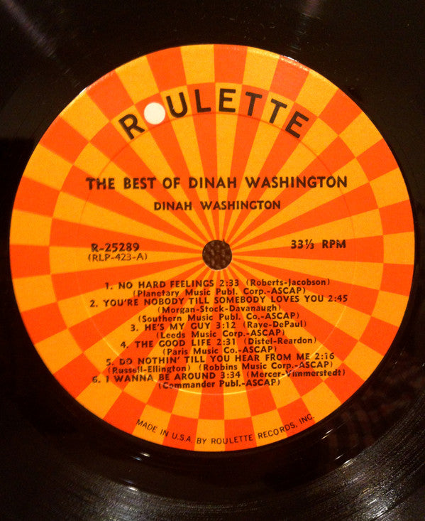 Dinah Washington : The Best Of Dinah Washington (LP, Comp, Mono)
