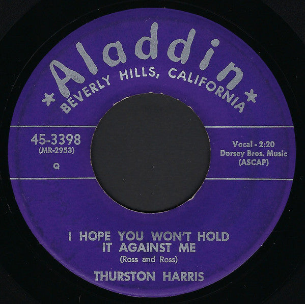 Thurston Harris : Little Bitty Pretty One / I Hope You Won't Hold It Against Me (7", Single, Pur)