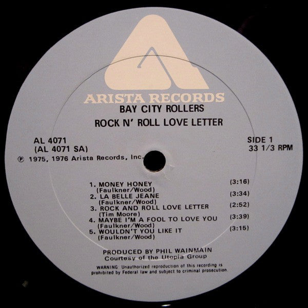 Bay City Rollers : Rock N' Roll Love Letter (LP, Album, Gat)