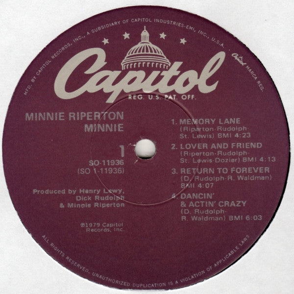 Minnie Riperton : Minnie (LP, Album, Los)