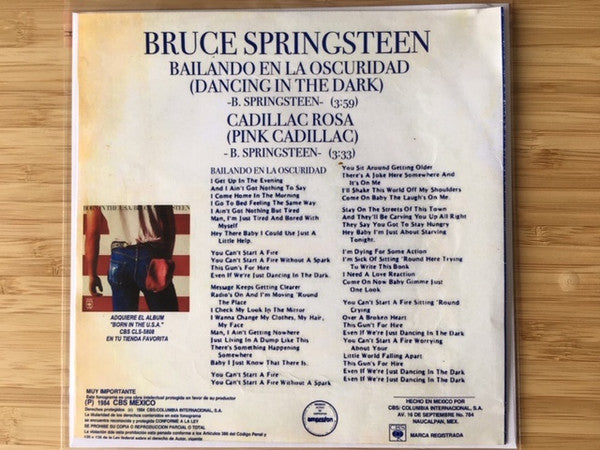 Bruce Springsteen : Bailando En La Oscuridad / Cadillac Rosa (7", Single)