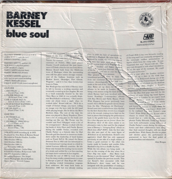 Barney Kessel : Blue Soul (LP, Album)