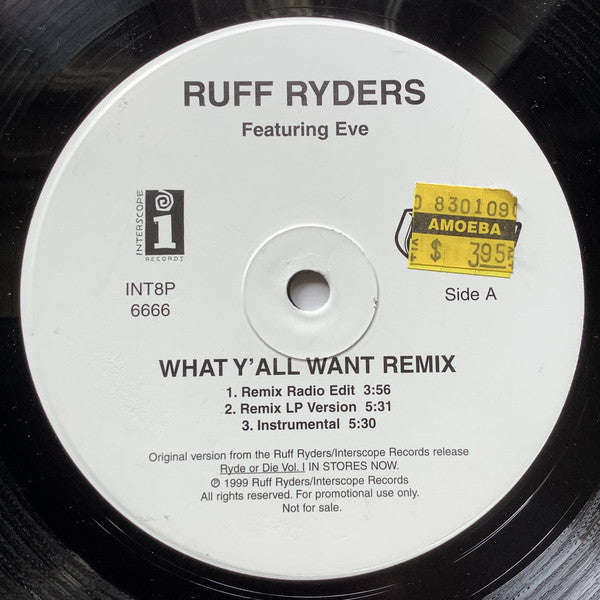 Ruff Ryders : What Y'All Want (12", Promo)