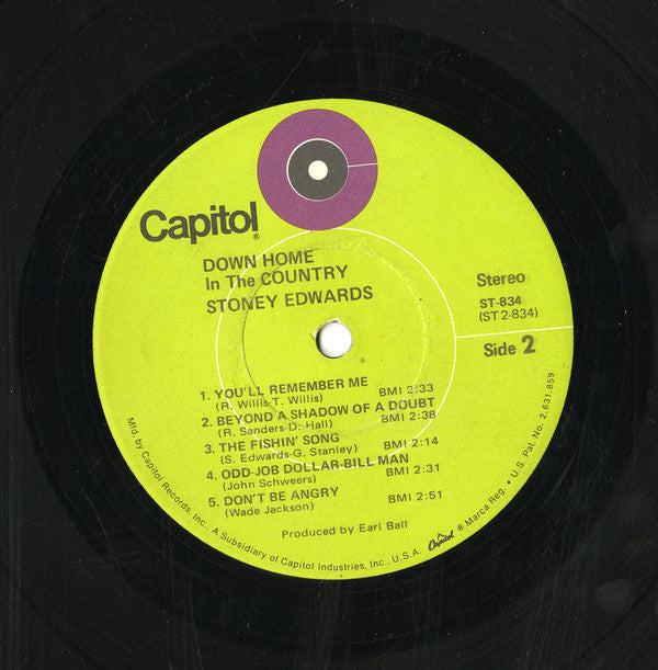 Stoney Edwards : Down Home In The Country (LP)