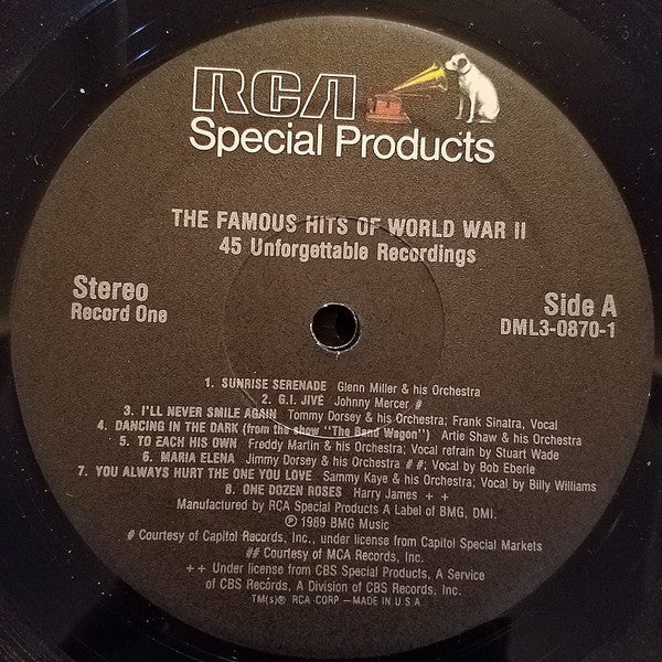 Various : The Famous Hits Of World War II - 45 Unforgettable Recordings (3xLP, Comp)