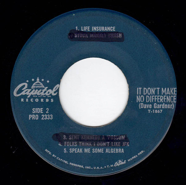 Brother Dave Gardner : It Don't Make No Difference (7", EP, Promo)