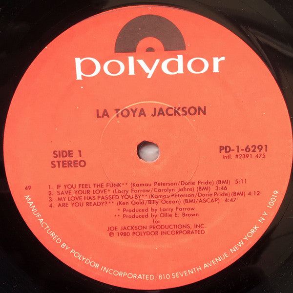 La Toya Jackson : La Toya Jackson (LP, Album, 49)